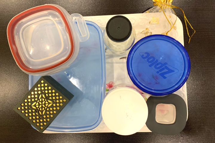 Plastic Tupperware and containers.