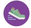 Physical Fundamentals Icon of a Purple Shoe.